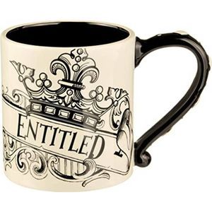 New - Grasslands Road "Entitled" Extra Large Glazed Ceramic Mug (Holds 18 oz.)